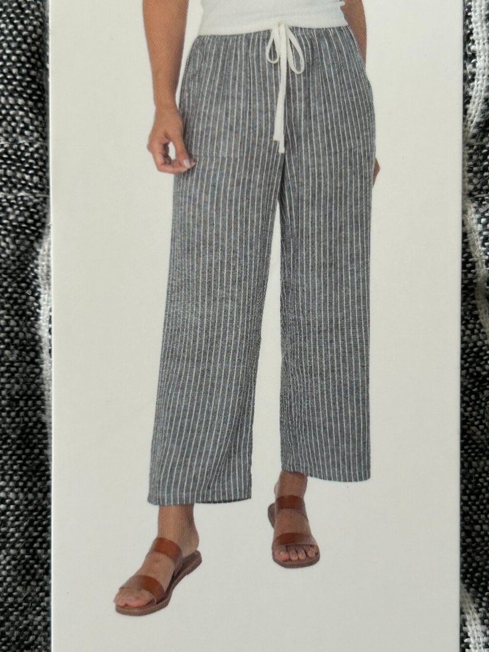 Roxy Linen Blend Crop Pants Women's Black XS Wide Leg Beach NWT